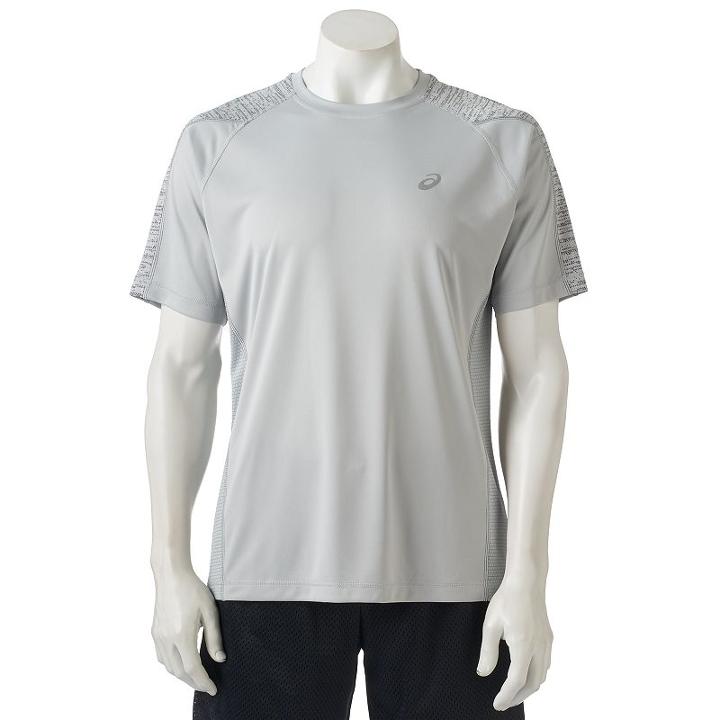 Men's Asics Reflective Tee, Size: Large, Med Grey