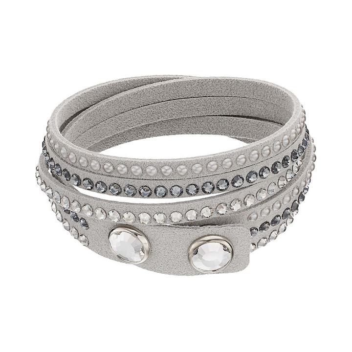 Simply Vera Vera Wang Wrap Bracelet With Swarovski Crystals, Women's, Grey