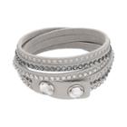 Simply Vera Vera Wang Wrap Bracelet With Swarovski Crystals, Women's, Grey
