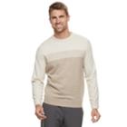 Men's Croft & Barrow&reg; Classic-fit Crewneck Color Block Sweater, Size: Large, Beige