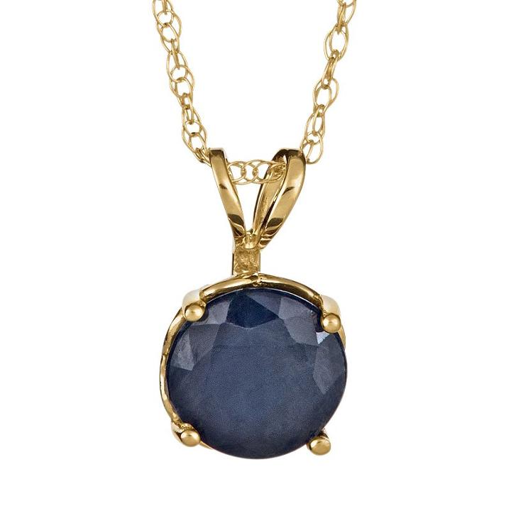 14k Gold Sapphire Pendant, Women's, Size: 18, Blue
