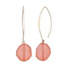 Faceted Bead Threader Earrings, Women's, Dark Pink
