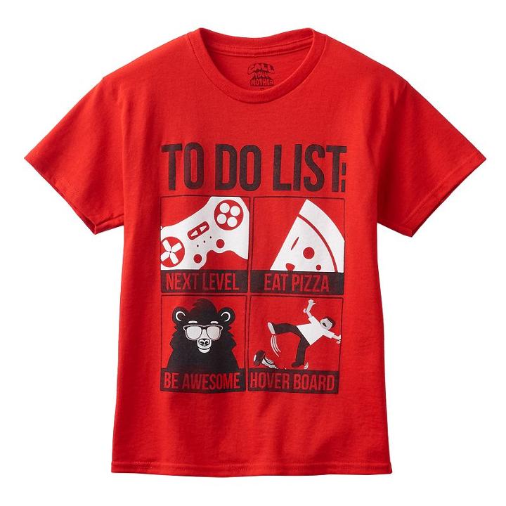 Boys 8-20 To Do List Tee, Boy's, Size: Small, Red