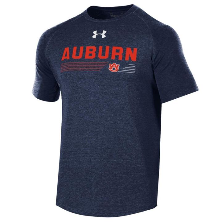 Men's Under Armour Auburn Tigers Long Line Tee, Size: Medium, Blue (navy)