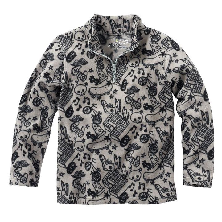 Jumping Beans® Doodle Print Fleece Top - Boys 4-7x, Size: L(7), Grey