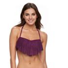 Women's Apt. 9&reg; Crochet Flounce Bandeau Bikini Top, Size: Small, Dark Red