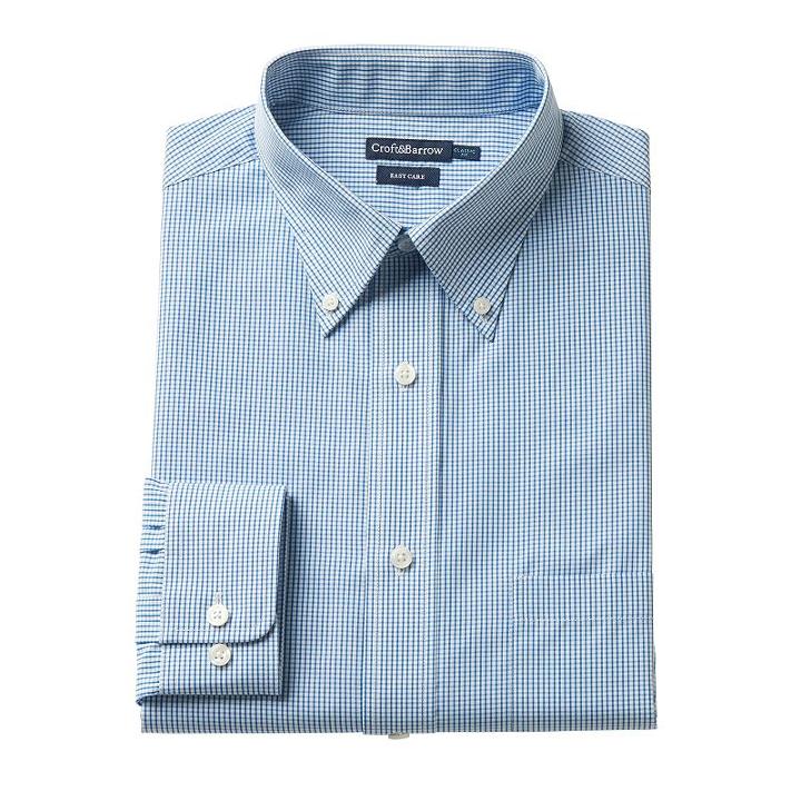 Men's Croft & Barrow&reg; Classic-fit Easy Care Button-down Collar Dress Shirt, Size: 15-34/35, Blue (navy)