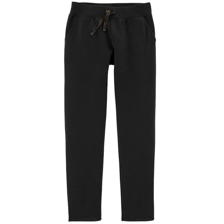 Girls 4-10 Carter's Fleece Jogger Pants, Size: 4-5, Black
