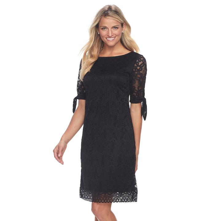 Women's Ronni Nicole Lace Shift Dress, Size: 14, Black