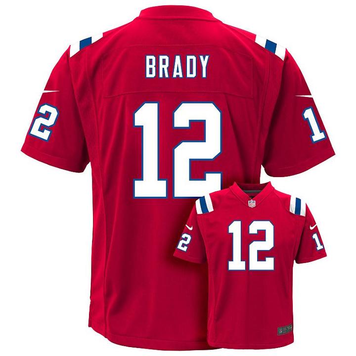 Boys 8-20 Nike New England Patriots Tom Brady Game Nfl Replica Jersey, Boy's, Size: M(10-12), Red