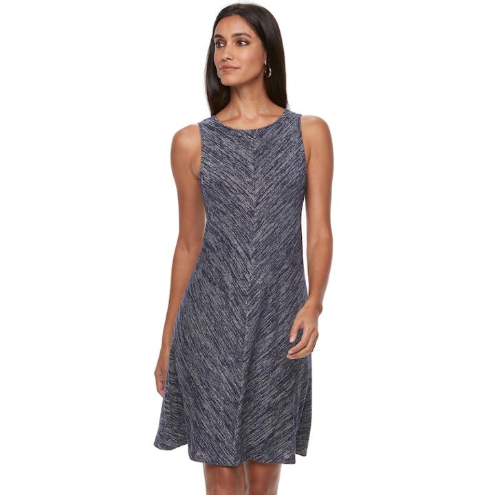 Women's Apt. 9&reg; Sleeveless A-line Knit Dress, Size: Small, Dark Blue