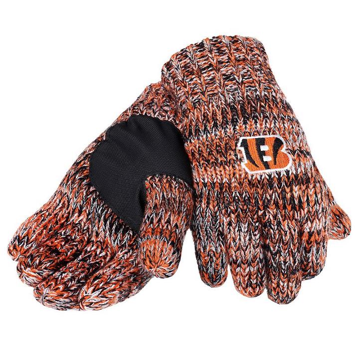 Adult Forever Collectibles Cincinnati Bengals Peak Gloves, Multicolor