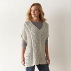 Women's Sonoma Goods For Life&trade; Pointelle Poncho Sweater, Size: S-m, White Oth