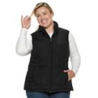 Plus Size Weathercast Quilted Puffer Vest, Women's, Size: 1xl, Black