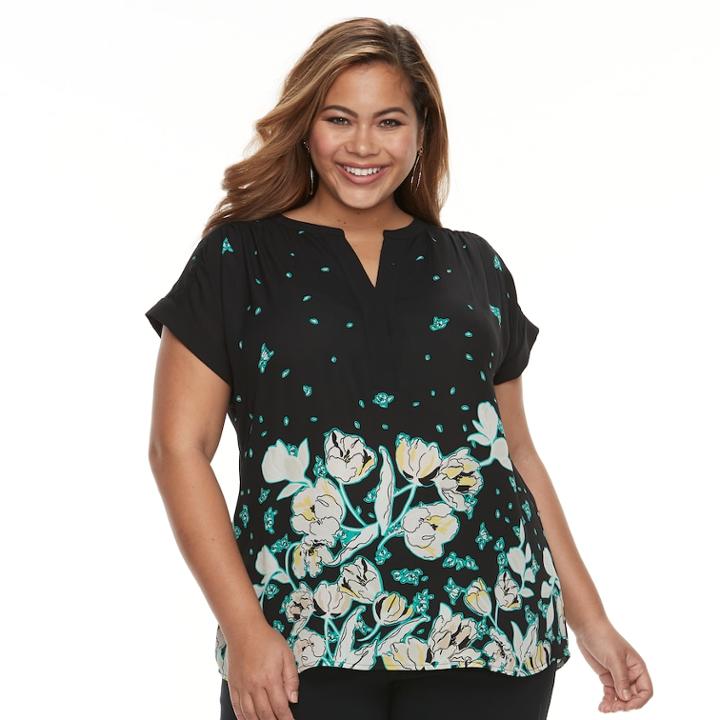 Plus Size Apt. 9&reg; Dolman-sleeve Top, Women's, Size: 0x, Black