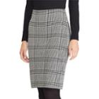 Women's Chaps Plaid Pencil Skirt, Size: Medium, Black