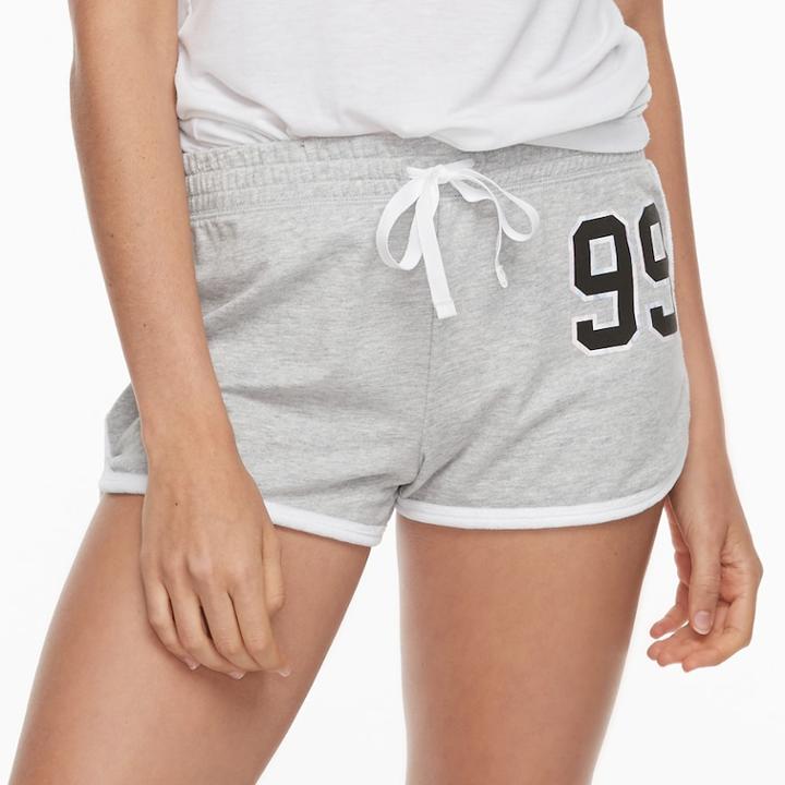 Juniors' So&reg; Pajamas: French Terry Shorts, Teens, Size: Medium, Light Grey