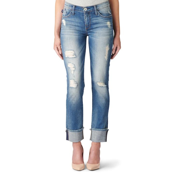 Women's Rock & Republic&reg; Ripped Midrise Straight-leg Jeans, Size: 10 Avg/reg, Med Blue