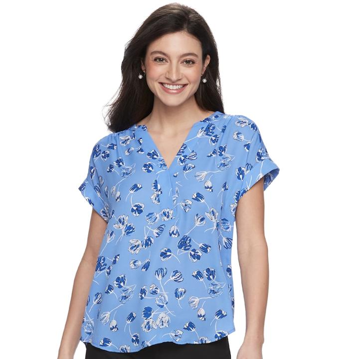 Women's Apt. 9&reg; Dolman Crepe Blouse, Size: Xs, Med Blue