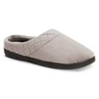 Dearfoams Women's Quilted Velour Clog Slippers, Size: Sm Medium, Dark Grey