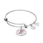 Love This Life Silver Plated Crystal Butterfly Charm Bangle Bracelet, Women's