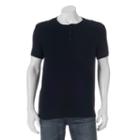 Men's Apt. 9&reg; Modern-fit Slubbed Henley, Size: Small, Black