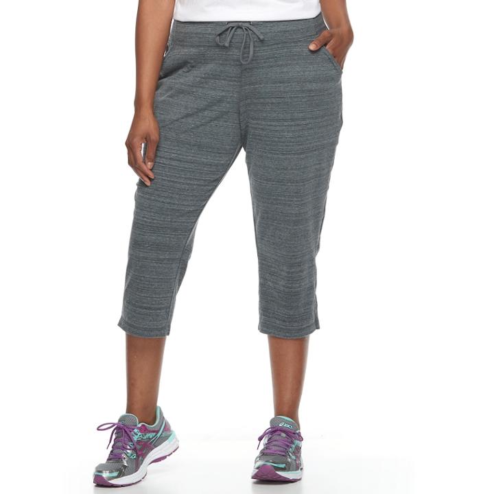 Plus Size Tek Gear® Straight-leg Capris, Women's, Size: 1xl, Dark Grey