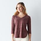 Women's Sonoma Goods For Life&trade; Relaxed V-neck Tee, Size: Xxl, Med Red
