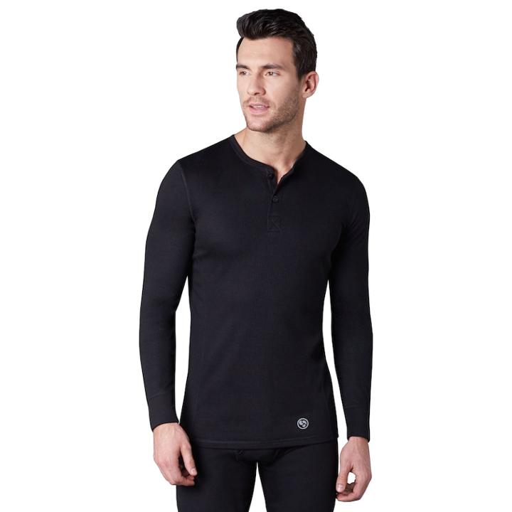 Men's Climatesmart Proextreme Stretch Sport Performance Henley, Size: Xl, Black