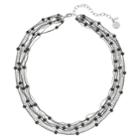 Dana Buchman Two Tone Beaded Multi Strand Necklace, Women's, Silver