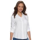 Juniors' So&reg; Print Shirt, Teens, Size: Small, White
