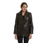 Women's Excelled Quilted Leather Blazer, Size: Large, Brown