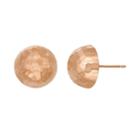 14k Gold Hammered Dome Stud Earrings, Women's, Pink