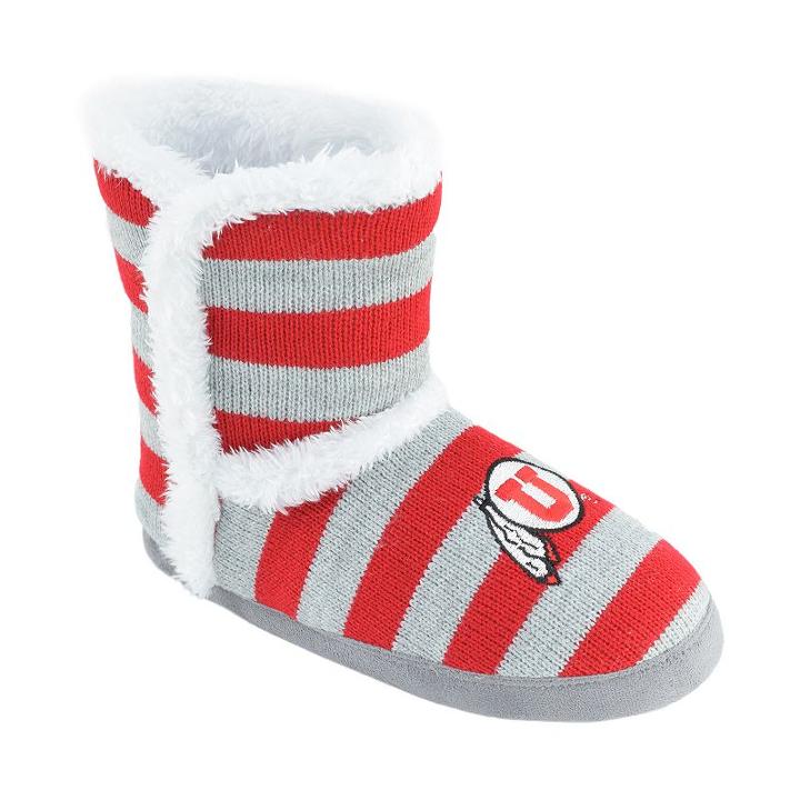 Women's Utah Utes Striped Boot Slippers, Size: Xl, Ute Team
