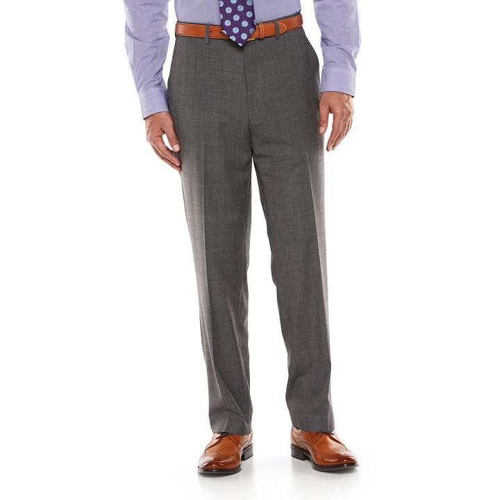 Big & Tall Chaps Performance Classic-fit Wool-blend Comfort Stretch Flat-front Suit Pants, Men's, Size: 48x30, Grey