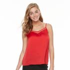 Women's Apt. 9&reg; Satin Mesh Camisole, Size: Small, Med Red