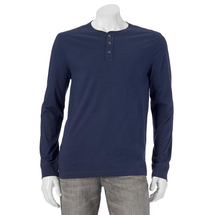 Big & Tall Sonoma Goods For Life&trade; Everyday Henley, Men's, Size: Xxl Tall, Blue