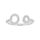 10k Gold 1/4 Carat T.w. Diamond Double Circle Ring, Women's, Size: 6, White