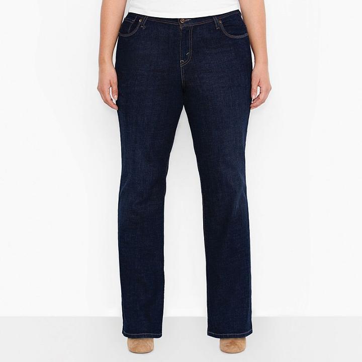 Plus Size Levi's 580 Curvy Bootcut Jeans, Women's, Size: 16 - Regular, Dark Blue
