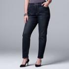 Plus Size Simply Vera Vera Wang Skinny Jeans, Women's, Size: 16w Short, Dark Blue