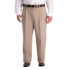 Big & Tall Haggar Work-to-weekend Pro Relaxed-fit Stretch Expandable-waist Pleated Pants, Men's, Size: 44x30, Dark Beige