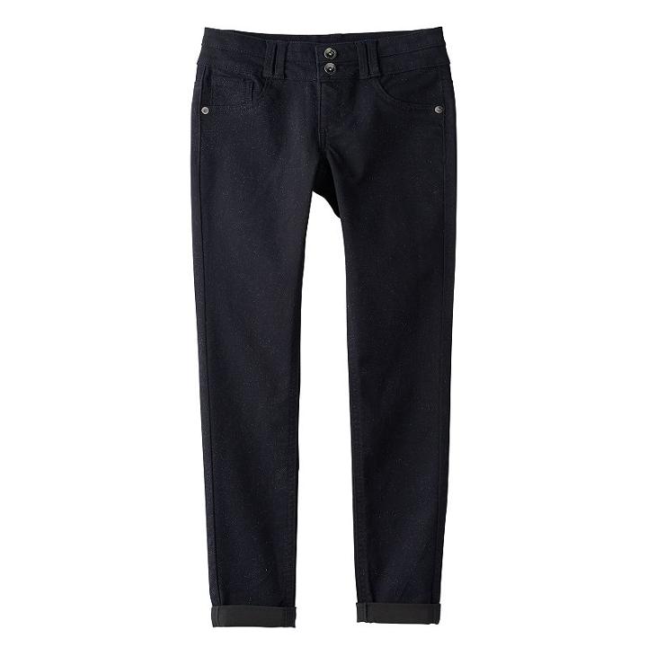 Girls 7-16 & Plus Size So&reg; Double Button Jegging Skinny Jeans, Girl's, Size: 16 1/2, Black
