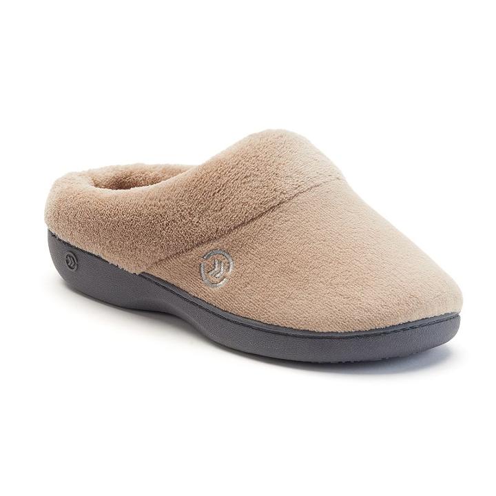 Isotoner Classics Women's Memory Foam Clog Slippers, Size: 7.5 - 8, Lt Brown