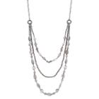 Gray Seed Bead Swag Necklace, Women's, Grey