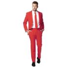 Men's Opposuits Slim-fit Red Novelty Suit & Tie Set, Size: 34 - Regular, Med Red