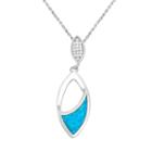 Lab-created Blue Opal & Cubic Zirconia Sterling Silver Marquise Pendant Necklace, Women's, Size: 18