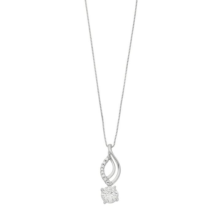 Forever Brilliant 14k White Gold 7/8 Carat T.w. Lab-created Moissanite Drop Pendant, Women's, Size: 18