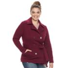 Juniors' Plus Size J-2 Double Breasted Coat, Teens, Size: 2xl, Med Red