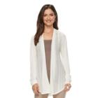 Women's Croft & Barrow&reg; Pointelle Cardigan, Size: Xxl, Natural