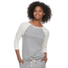 Women's Sonoma Goods For Life&trade; Raglan Drawstring Tee, Size: Large, Med Grey